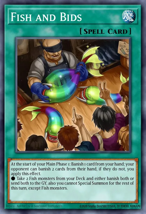 Fish and Bids trading card