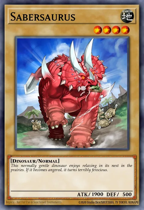 Sabersaurus trading card