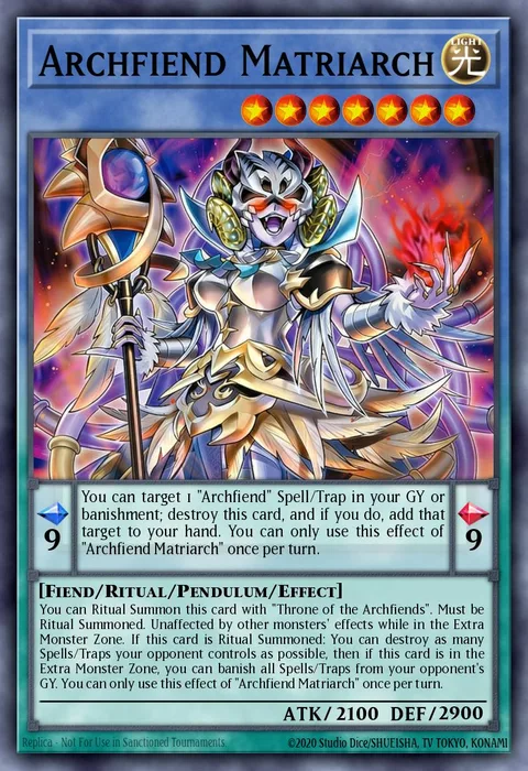 Archfiend Matriarch trading card