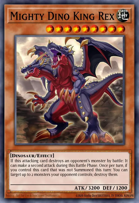 Mighty Dino King Rex trading card