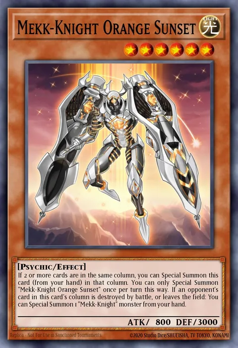 Mekk-Knight Orange Sunset trading card