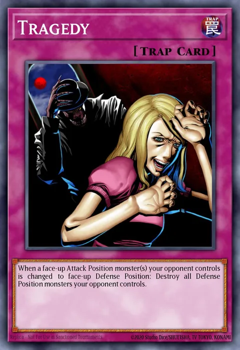 Tragedy trading card
