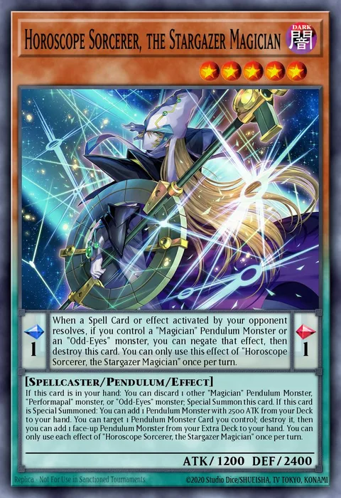 Horoscope Sorcerer, the Stargazer Magician trading card