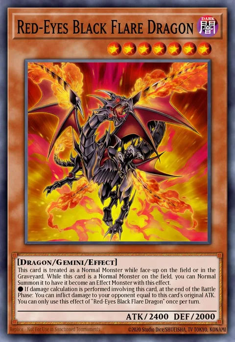 Red-Eyes Black Flare Dragon trading card