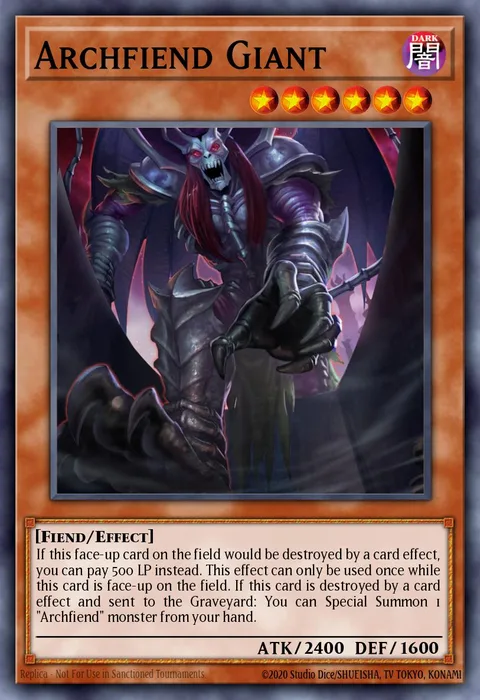 Archfiend Giant trading card