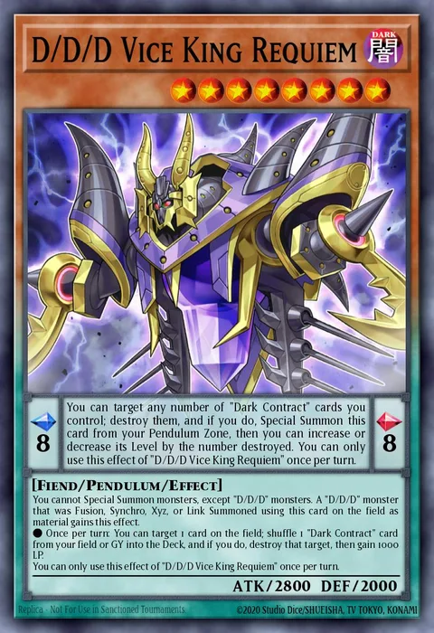 D/D/D Vice King Requiem trading card