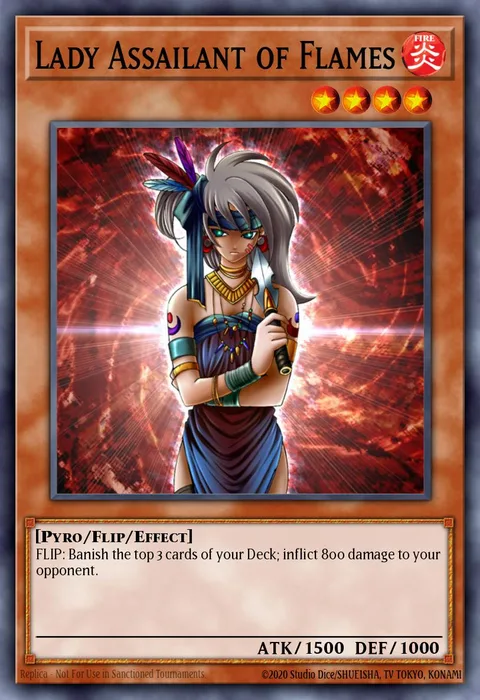 Lady Assailant of Flames trading card