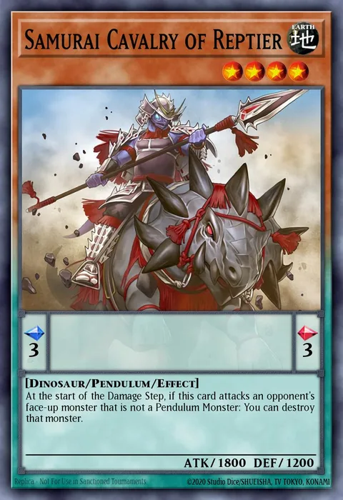Samurai Cavalry of Reptier trading card