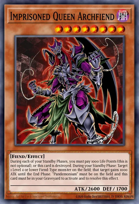 Imprisoned Queen Archfiend trading card