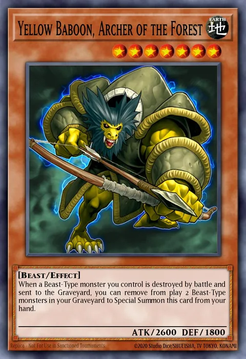 Yellow Baboon, Archer of the Forest trading card
