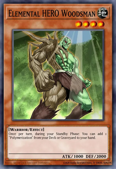 Elemental HERO Woodsman trading card