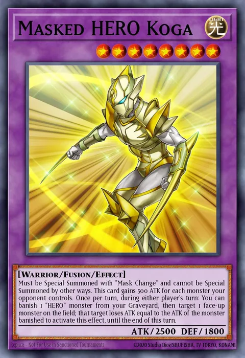 Masked HERO Koga trading card