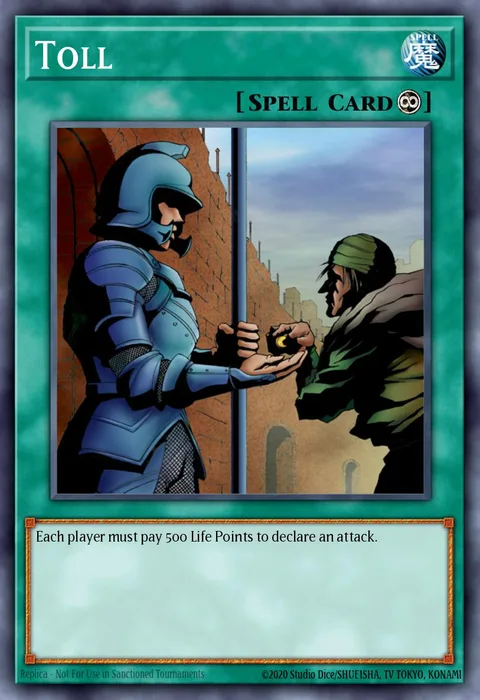 Toll trading card