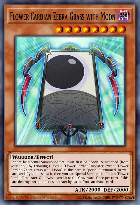 Flower Cardian Zebra Grass with Moon trading card
