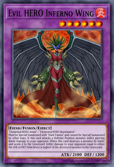 Evil HERO Inferno Wing trading card