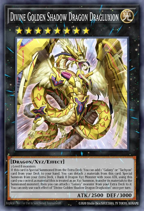 Divine Golden Shadow Dragon Dragluxion trading card