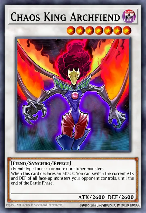 Chaos King Archfiend trading card