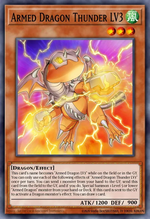 Armed Dragon Thunder LV3 trading card