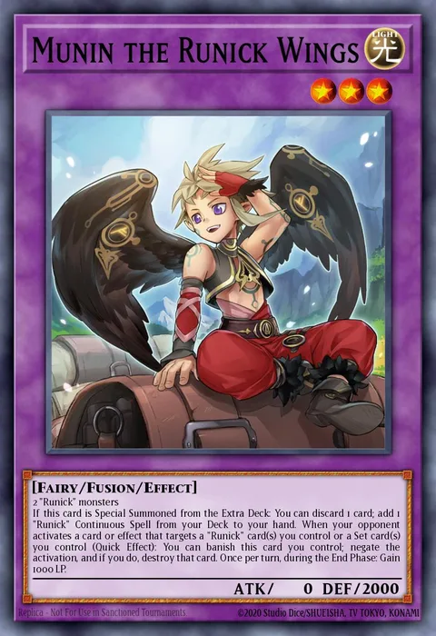 Munin the Runick Wings trading card