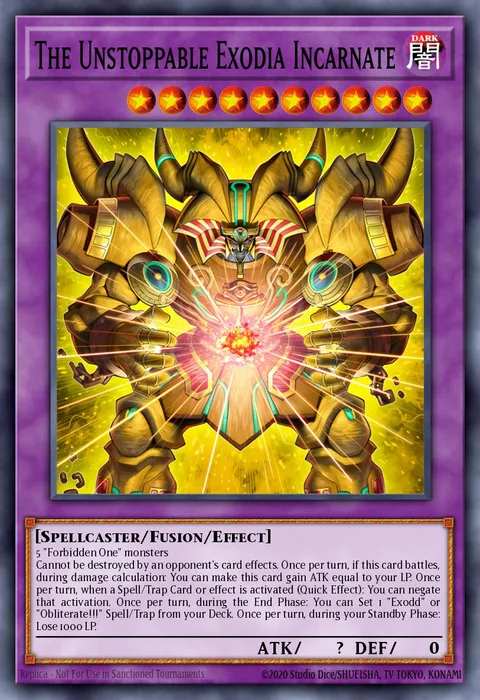 The Unstoppable Exodia Incarnate trading card