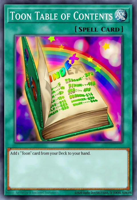 Toon Table of Contents trading card
