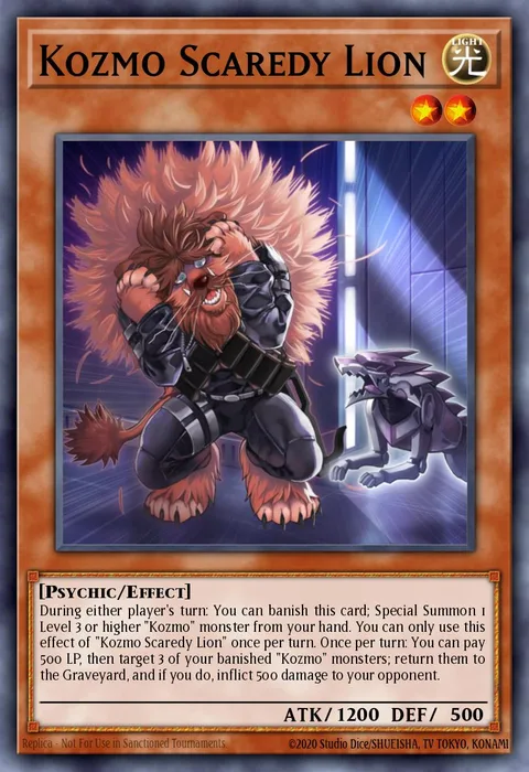 Kozmo Scaredy Lion trading card