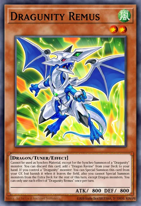 Dragunity Remus trading card