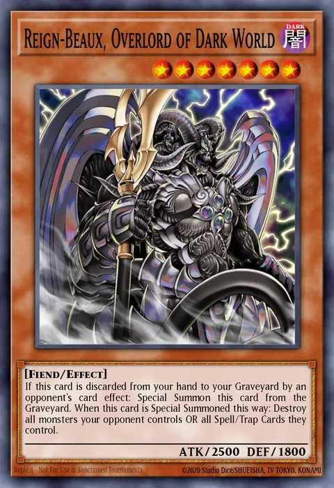 Reign-Beaux, Overlord of Dark World trading card
