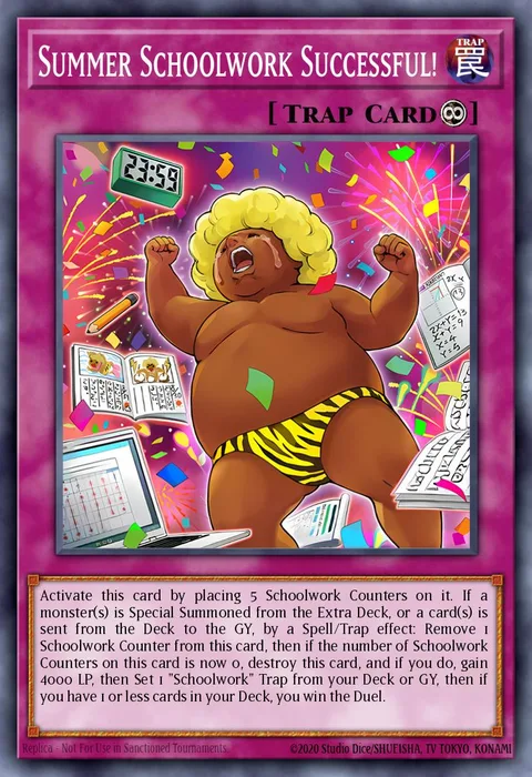 Summer Schoolwork Successful! trading card