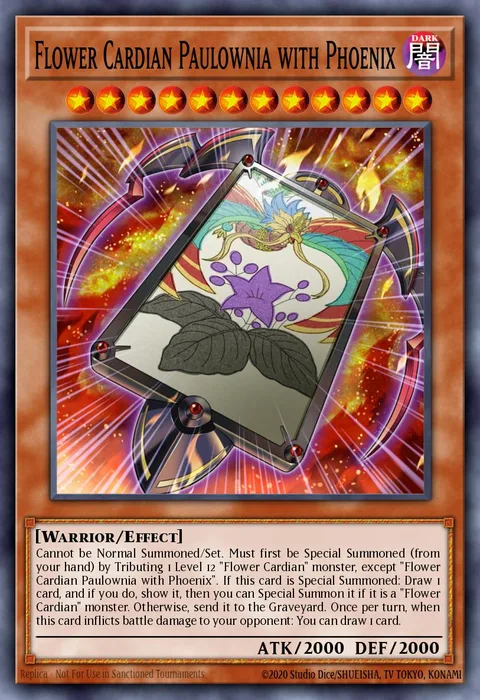 Flower Cardian Paulownia with Phoenix trading card
