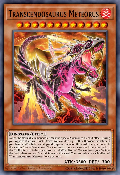 Transcendosaurus Meteorus trading card