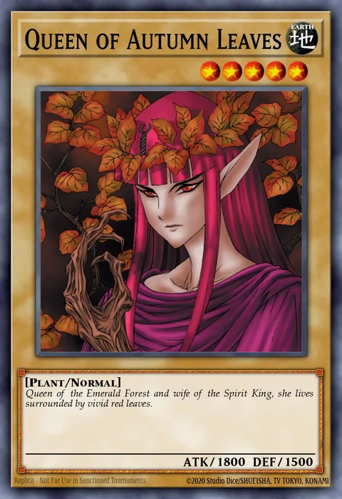 Queen of Autumn Leaves trading card