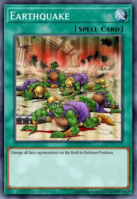 Earthquake trading card