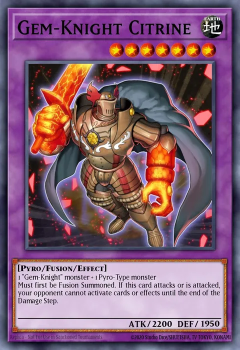 Gem-Knight Citrine trading card