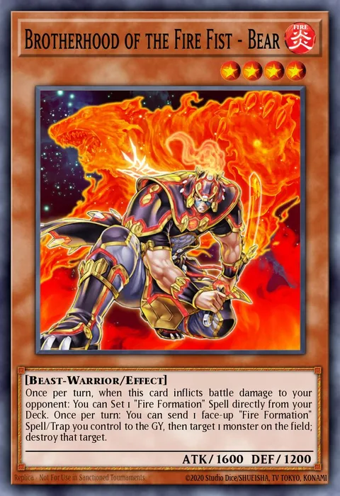 Brotherhood of the Fire Fist - Bear trading card