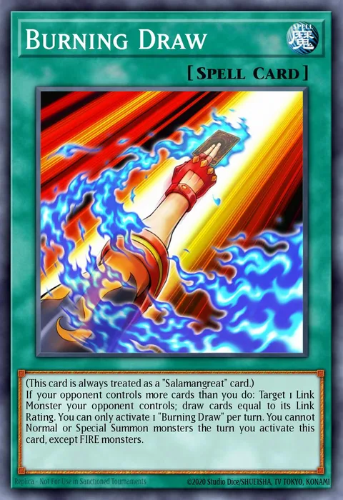 Burning Draw trading card