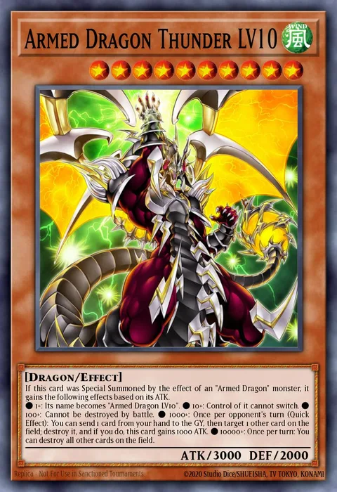 Armed Dragon Thunder LV10 trading card