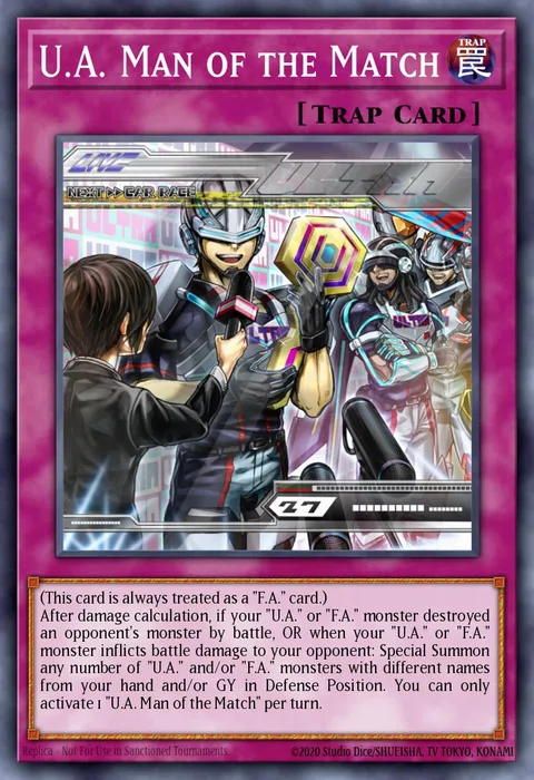 U.A. Man of the Match trading card