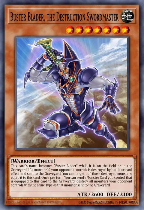 Buster Blader, the Destruction Swordmaster trading card