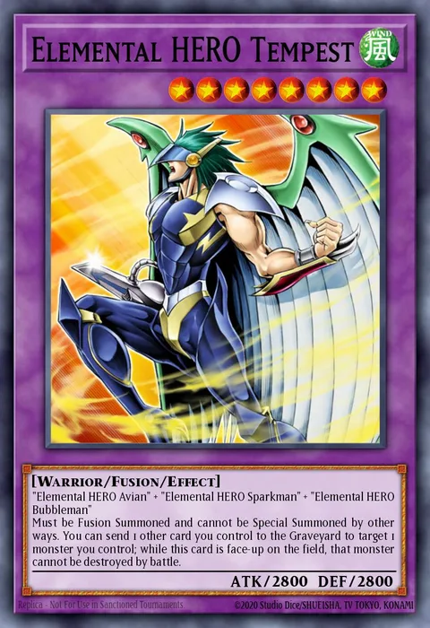Elemental HERO Tempest trading card
