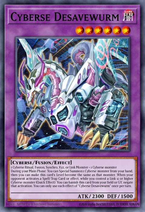 Cyberse Desavewurm trading card