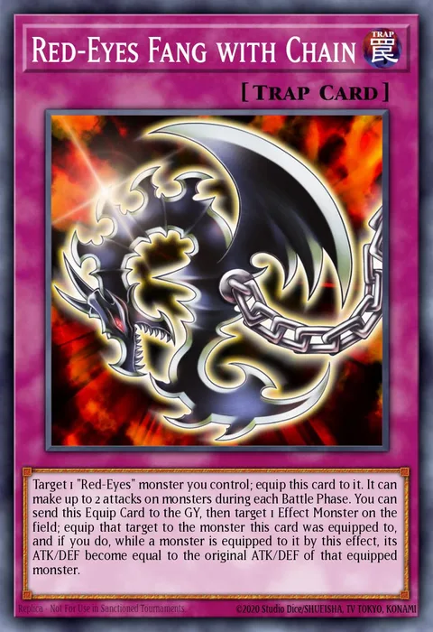 Red-Eyes Fang with Chain trading card