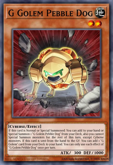 G Golem Pebble Dog trading card
