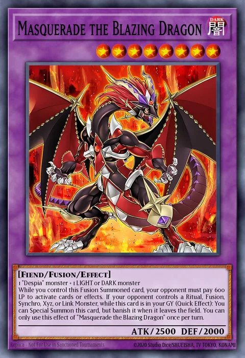 Masquerade the Blazing Dragon trading card