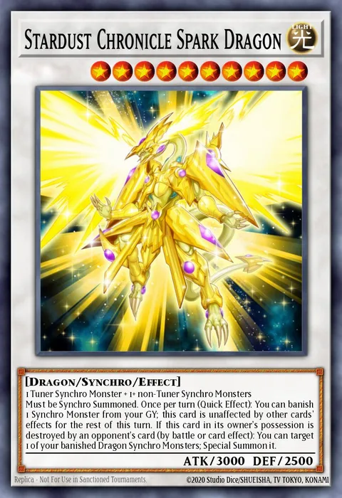 Stardust Chronicle Spark Dragon trading card
