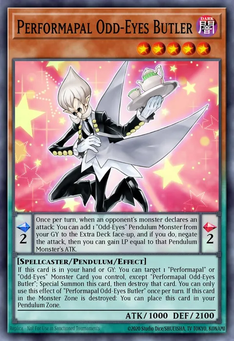 Performapal Odd-Eyes Butler trading card