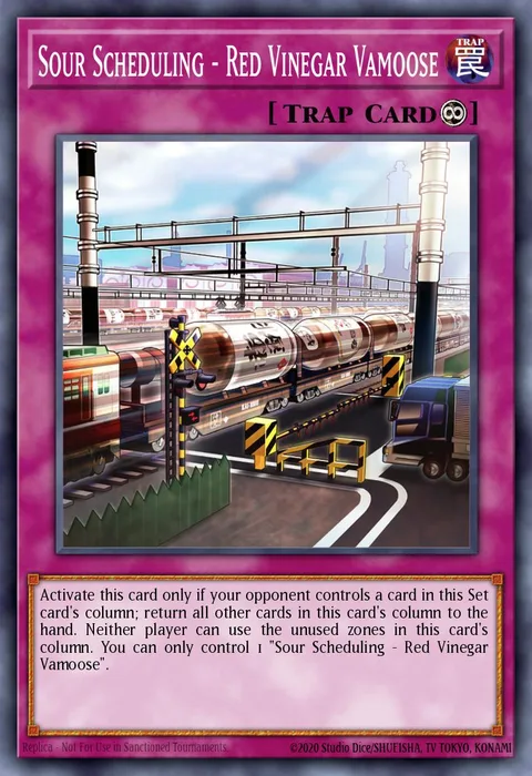 Sour Scheduling - Red Vinegar Vamoose trading card