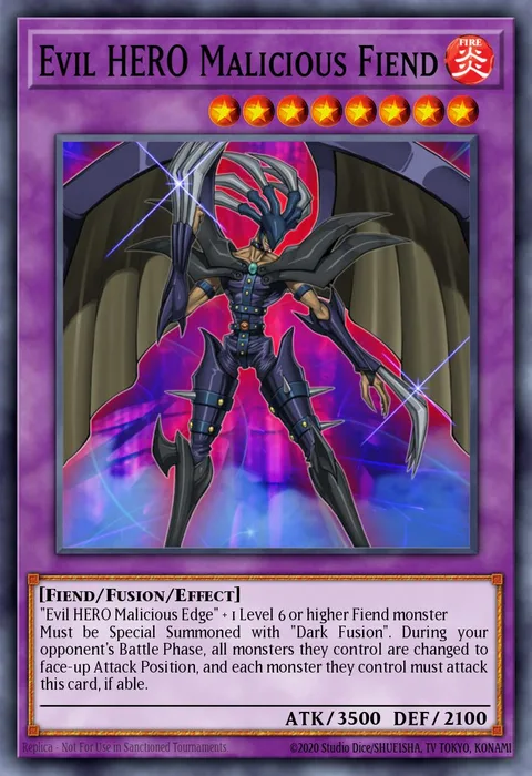 Evil HERO Malicious Fiend trading card