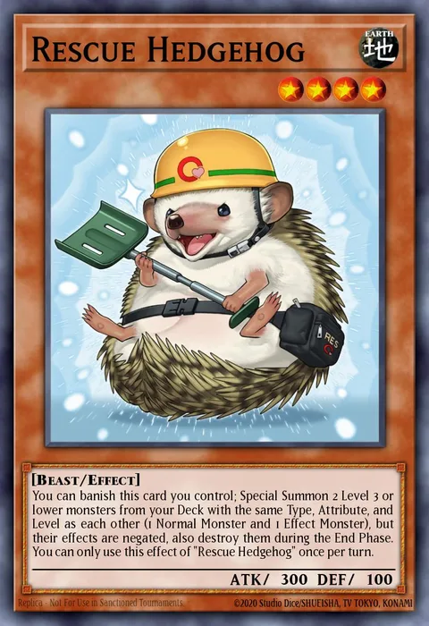 Rescue Hedgehog trading card