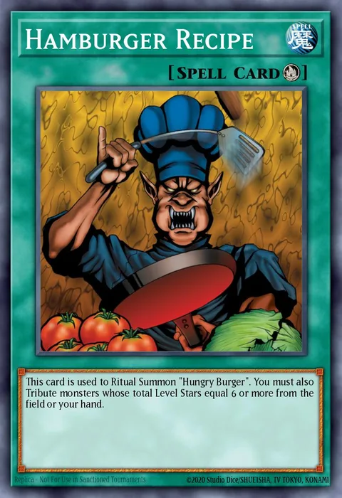 Hamburger Recipe trading card